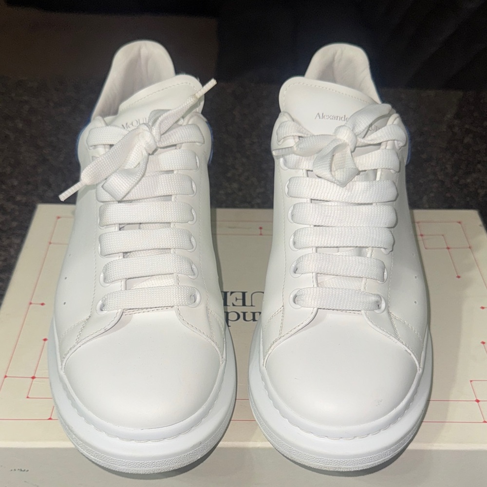 Alexander McQueen Classic White Lace-Up Sneakers